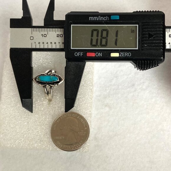 VTG Bell Trading Sterling Silver 925 Southwest Style Oval Turquoise Ring Sz 7.5 - Picture 15 of 16